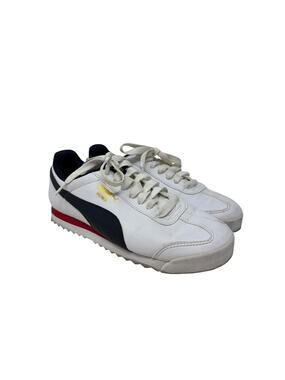 Puma Roma Basic Sneakers Mens Size 7.5 White Red Blue Lace Up